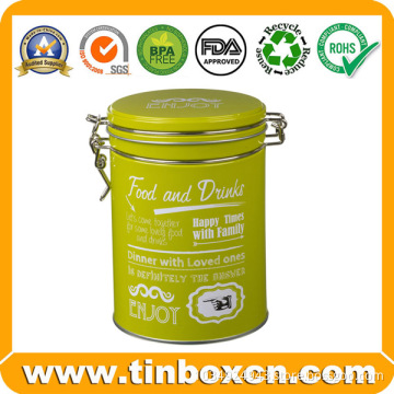 Round Tea Tin Box with Airtight Inner Lid